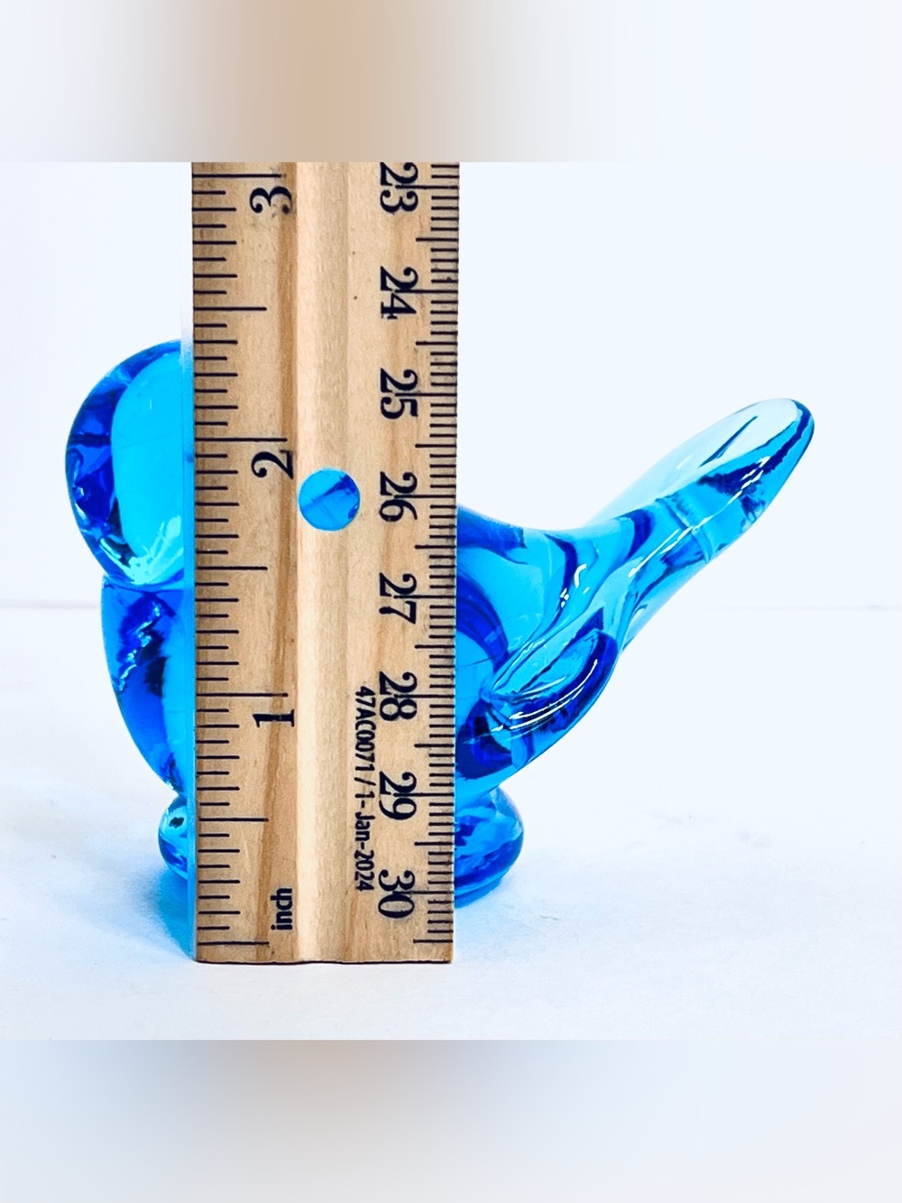 Leo Ward Bluebird of Happiness Signed 1990 Art Glass Bird Figurine Vintage - Picture 9 of 10